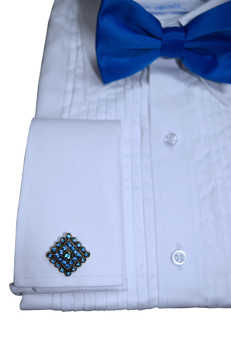 ROYAL BLUE SATIN BOWTIE, PRE-TIED #