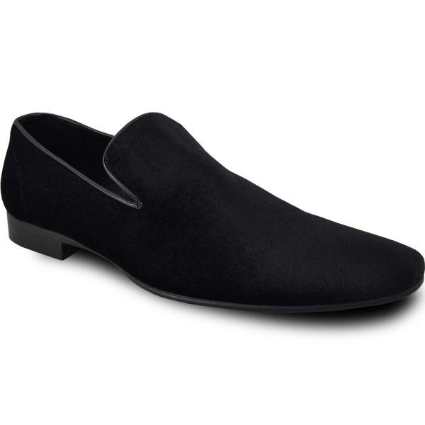 BLACK VELVET SLIP-ON MENS PUMP