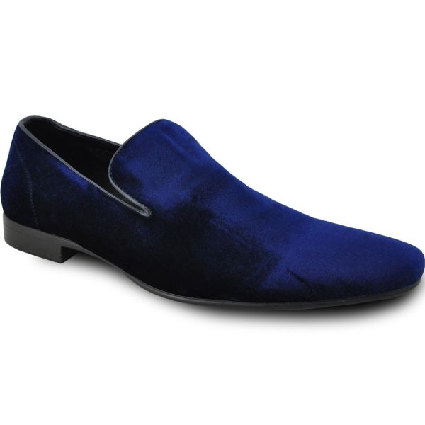 SAPPHIRE BLUE VELVET SLIP-ON MENS PUMP