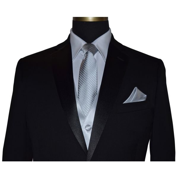 SILVER NECKTIE WITH SUBTLE STRIPE, TIE-YOURSELF