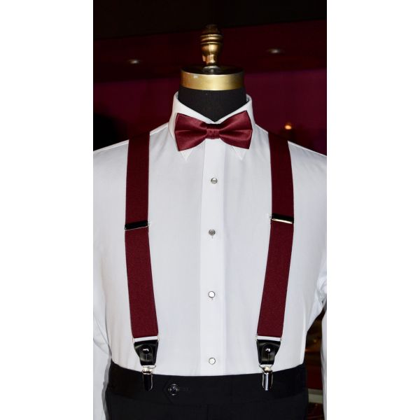 BURGUNDY-WINE SUSPENDERS