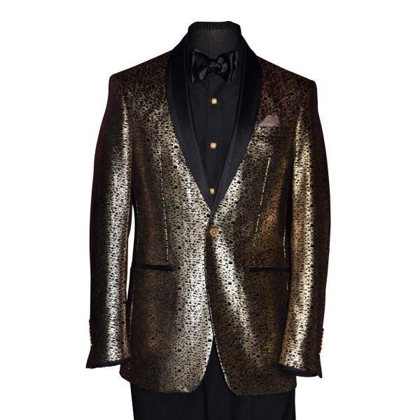 BLACK AND GOLD SHAWL COLLAR TUXEDO