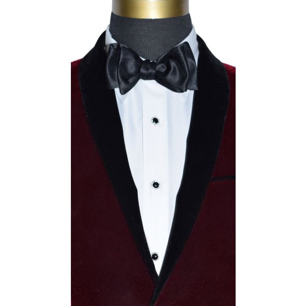 BURGUNDY VELVET DINNER JACKET ENSEMBLE