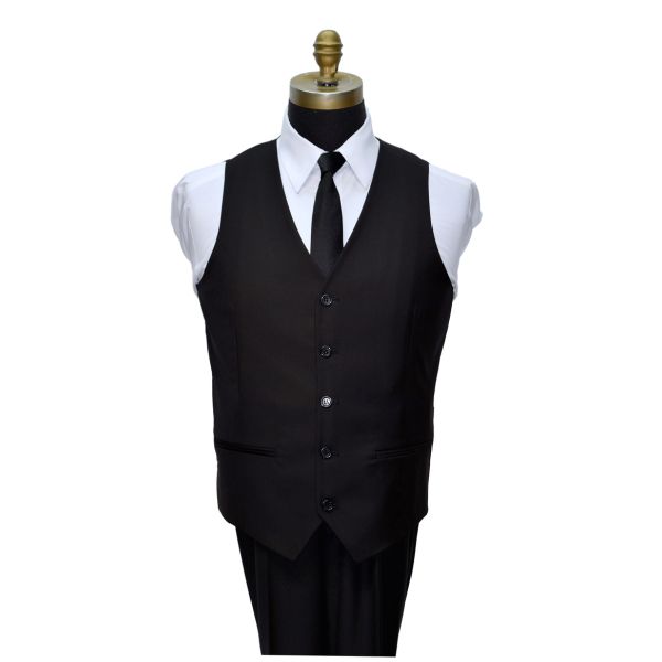 Black Slim Fit Suit - 3 Piece Ensemble. Coat, Pants and Vest