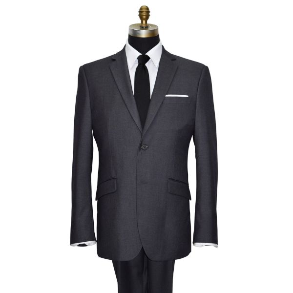 CHARCOAL GRAY MENS SLIM FIT 3 PIECE SUIT VEST ENSEMBLE