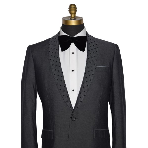 Charcoal Gray Shawl Collar Dinner Jacket
