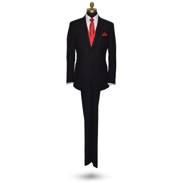 RED NECKTIE WITH SHADOW STRIPE, TIE-YOURSELF
