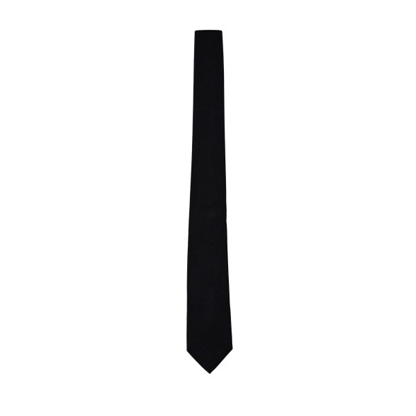 BLACK SATIN SKINNY DRESS TIE