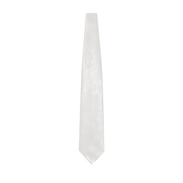 WHITE SATIN DRESS TIE CLASSIC-HI SHEEN