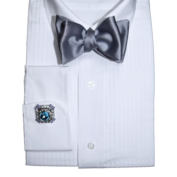 Silver Satin Bowtie - "Tie Yourself"