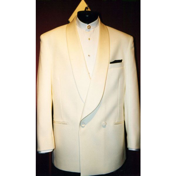 Used Ivory Double Breasted Shawl Collar Tuxedo