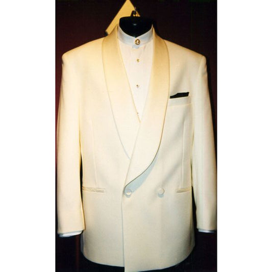 Used Ivory Double Breasted Shawl Collar Tuxedo
