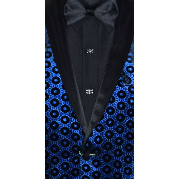 Royal Blue Medallion Velvet Ensemble