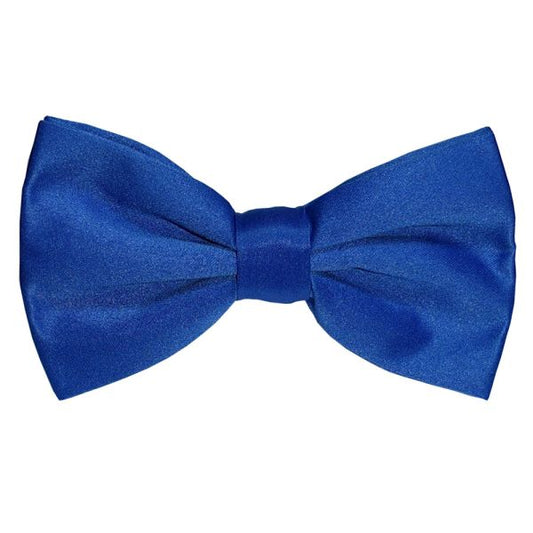 ROYAL BLUE SATIN BOWTIE,  PRE-TIED