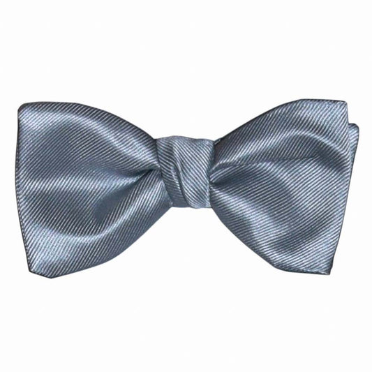Silver bow tie on a white background