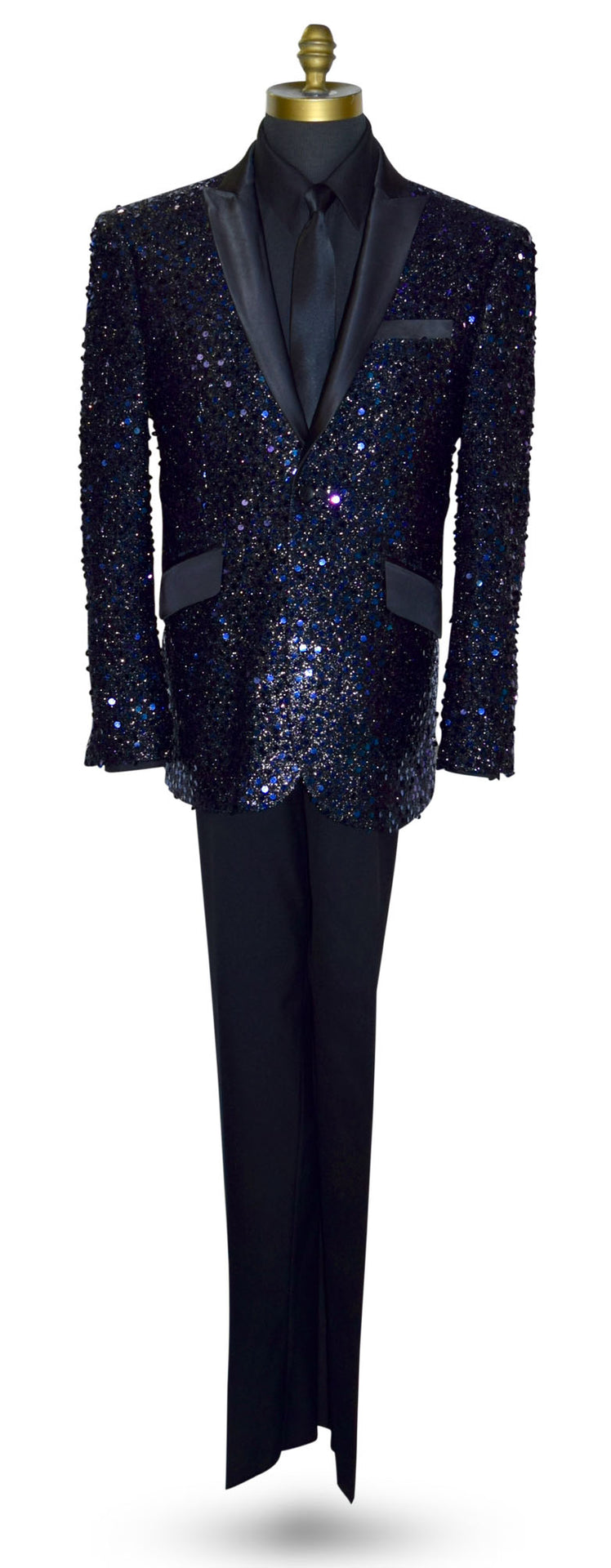 Black and Purple Sequins Tuxedo