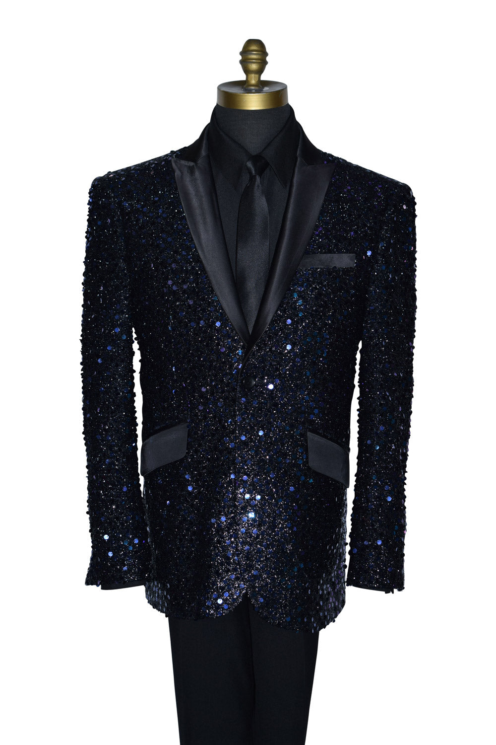 Black and Purple Sequins Tuxedo