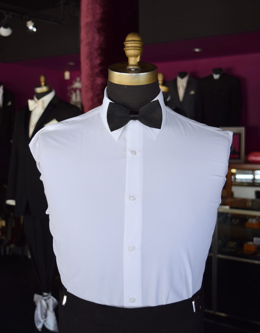 BLACK SATIN BOW TIE, PRE-TIED 2 1/2 INCH #