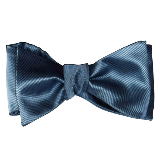 Serene blue "tie-ypurself" bow tie on a white background