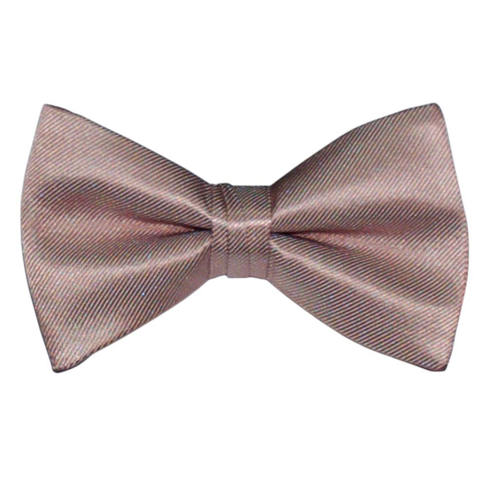 rose-gold "pre-tied" bow tie on a white background