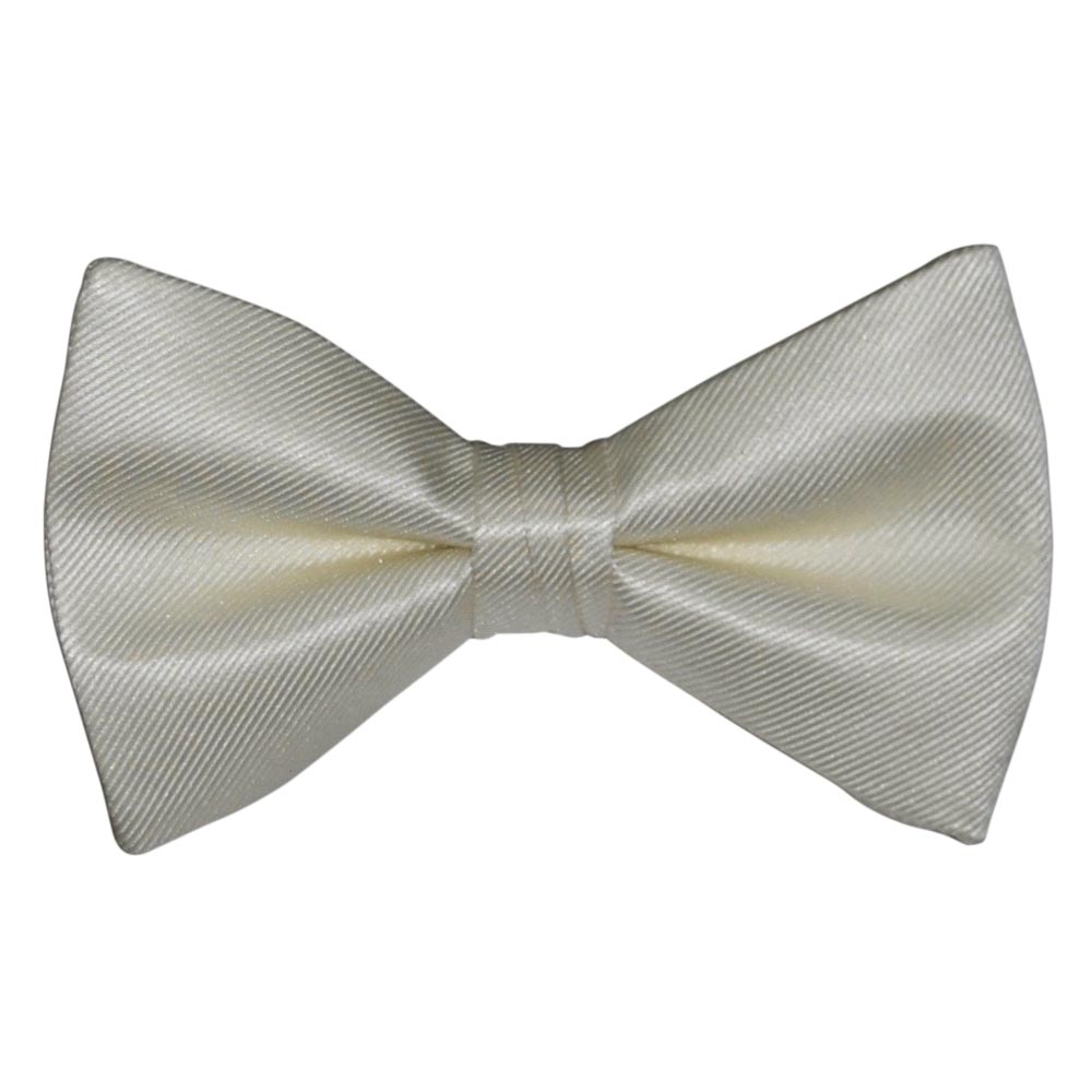 ivory pre-tied bowtie against a white background