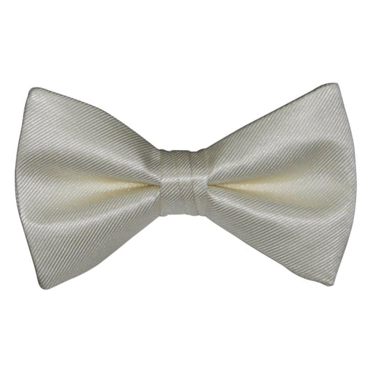 ivory pre-tied bowtie against a white background
