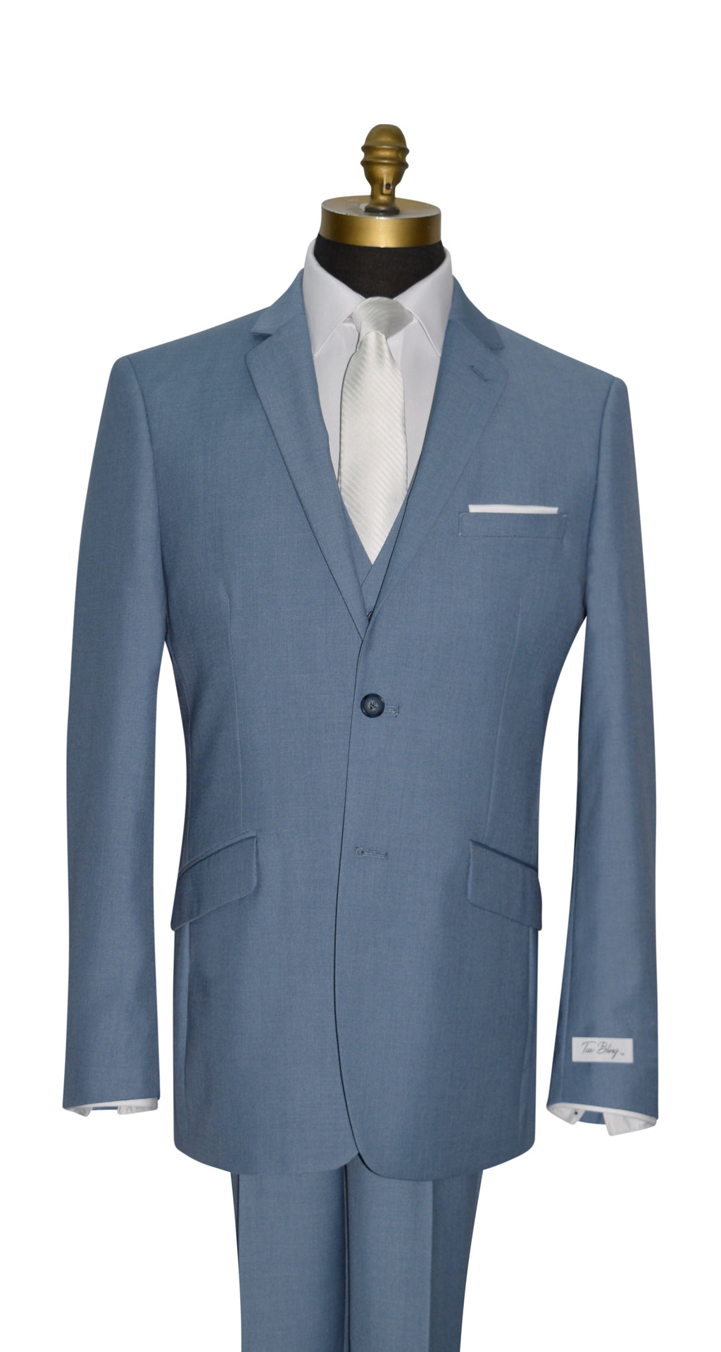 Blue Mens 3-Piece Suit - Vest Optional