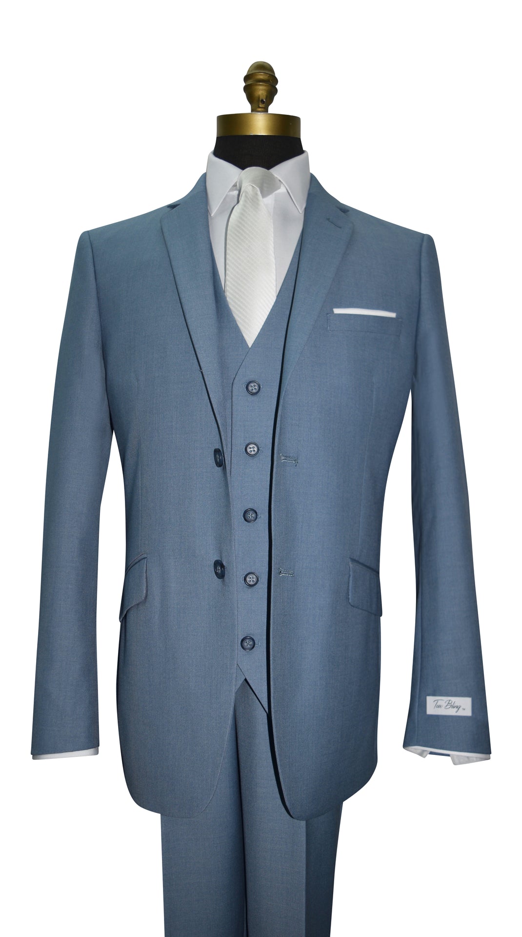 Blue Mens 3-Piece Suit - Vest Optional