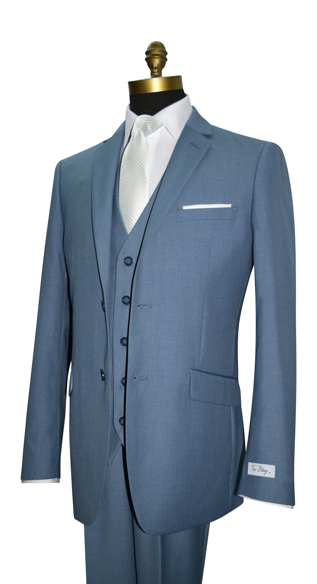 Blue Mens 3-Piece Suit - Vest Optional