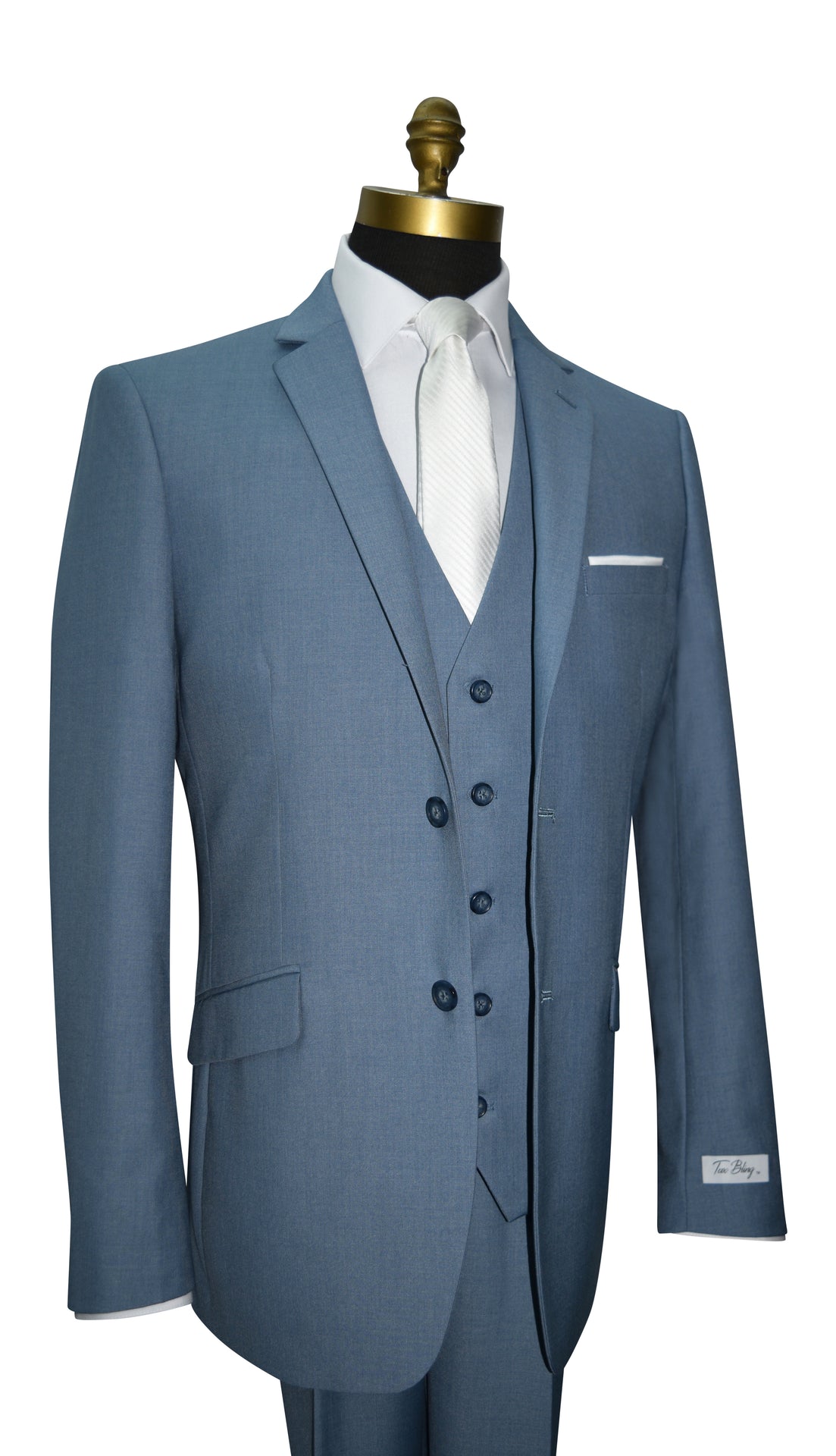 Blue Mens 3-Piece Suit - Vest Optional