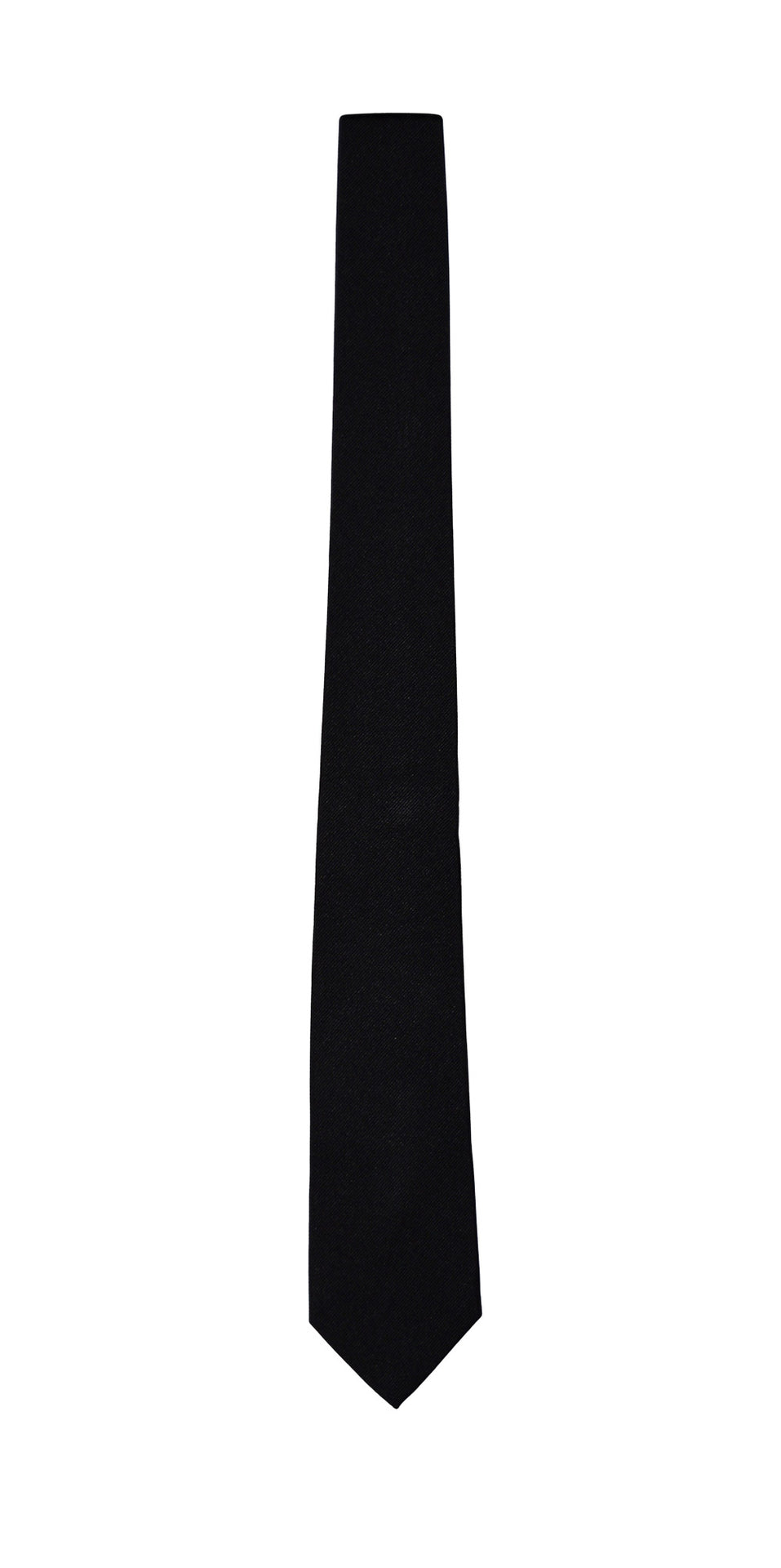 Black skinny satin dress-tie on a white background