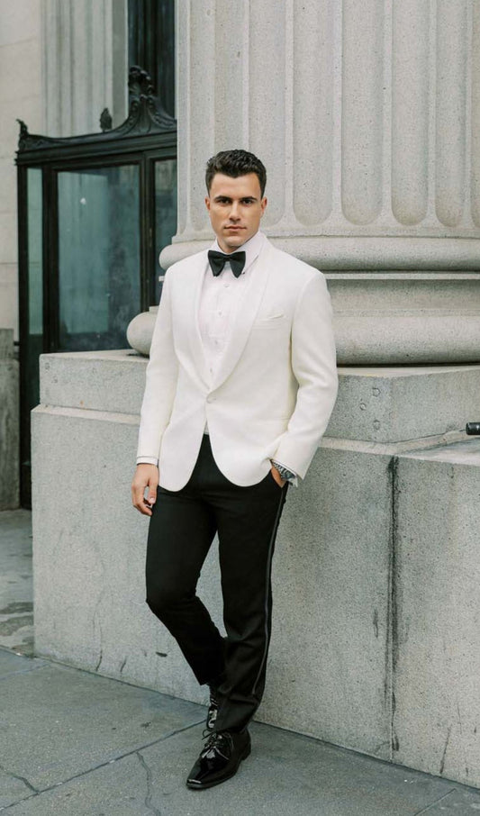 Ivory Shawl Collar Dinner Jacket for Rental
