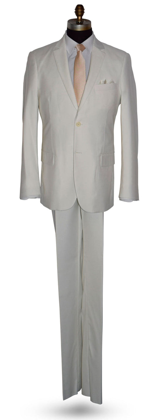 life size mannequin wearing an Off-White Men's 2  Piece Suit with a champagne colored necktie