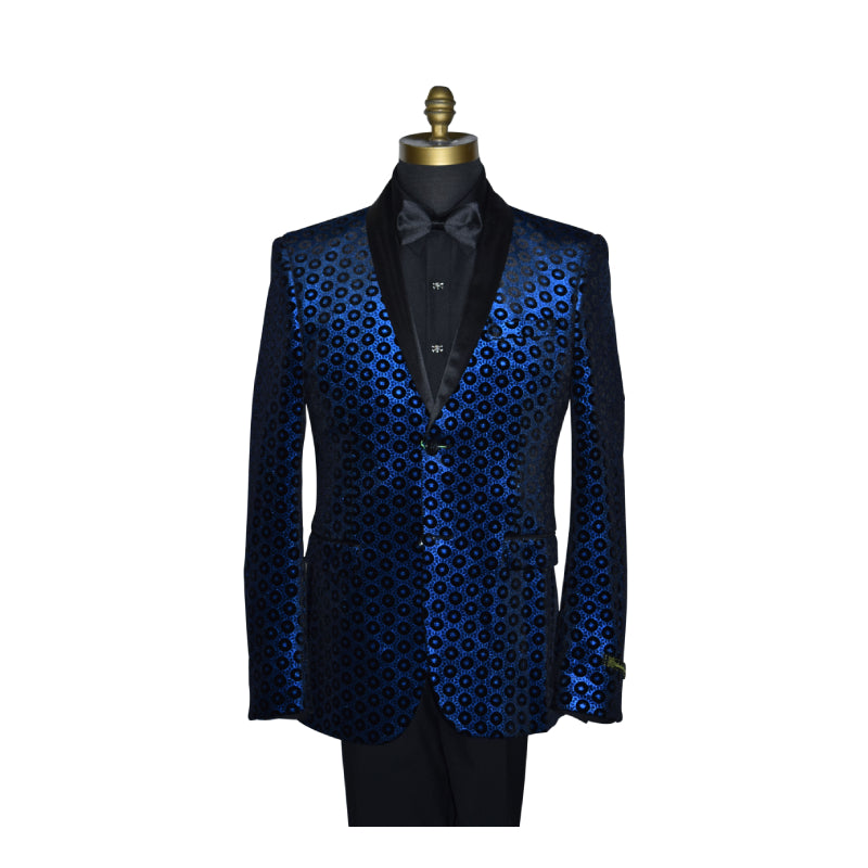 Royal Blue Medallion Velvet Ensemble