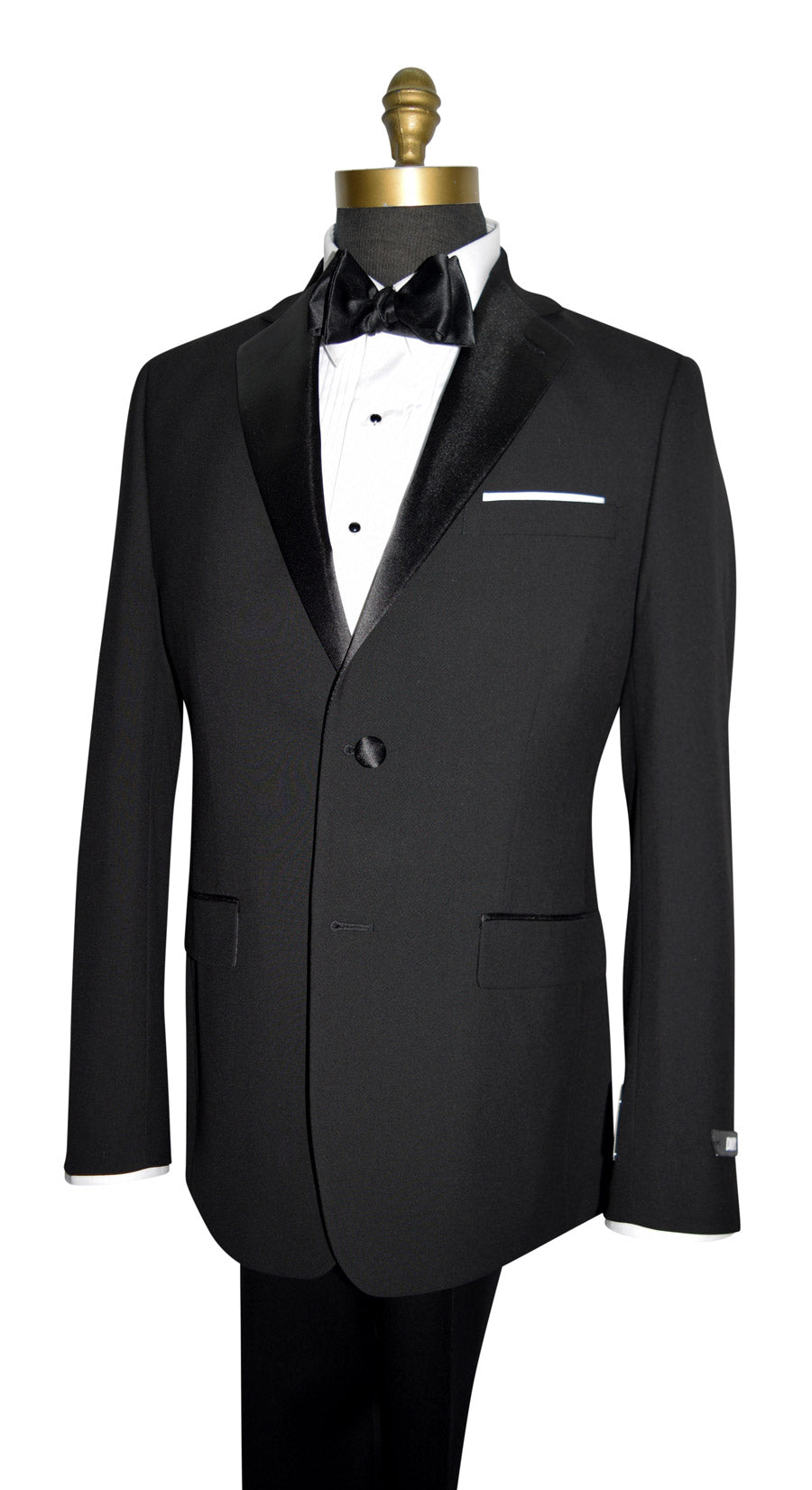 DKNY Black 2 Button Notch Lapel Slim Fit Tuxedo
