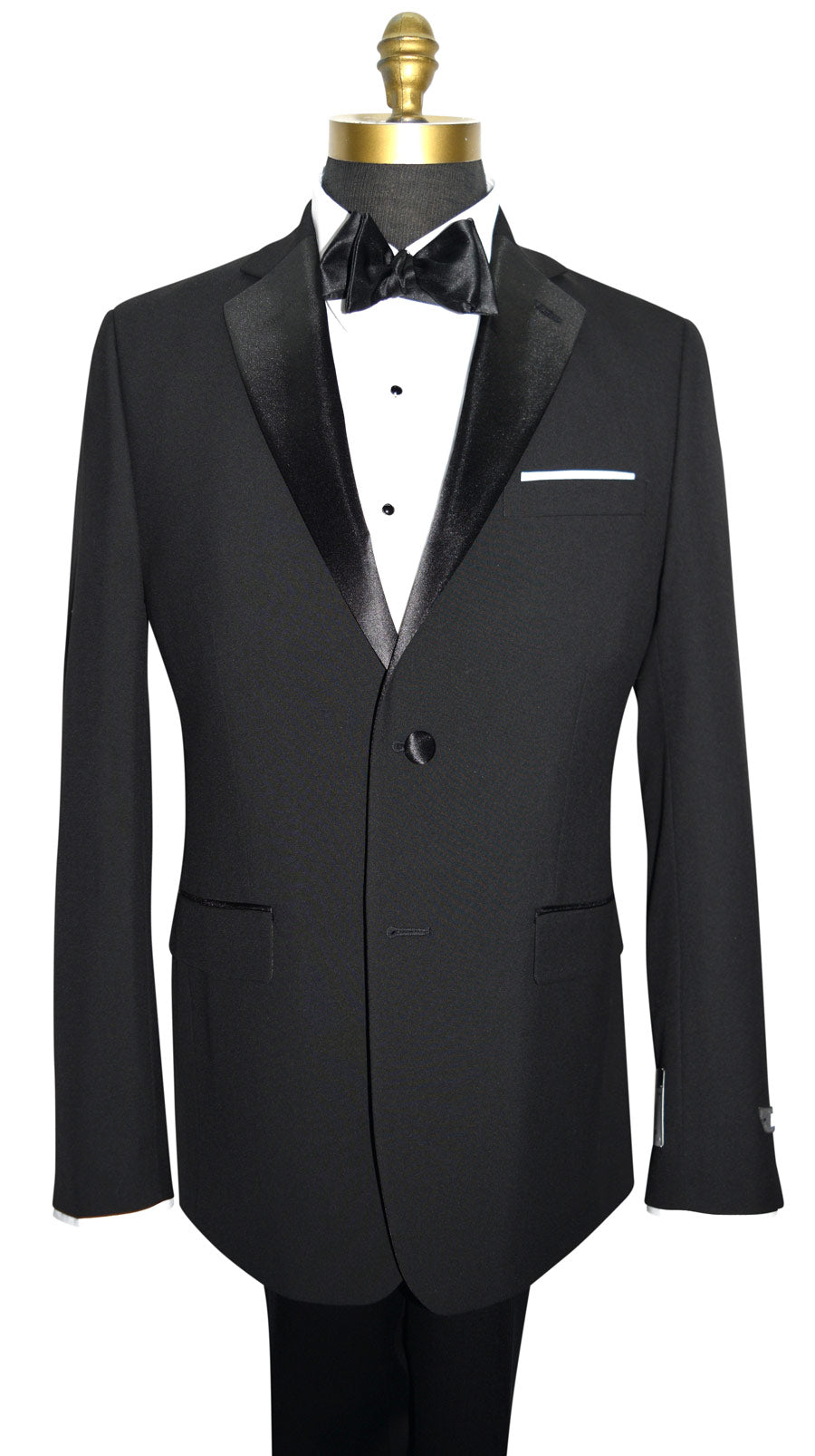DKNY Black 2 Button Notch Lapel Slim Fit Tuxedo