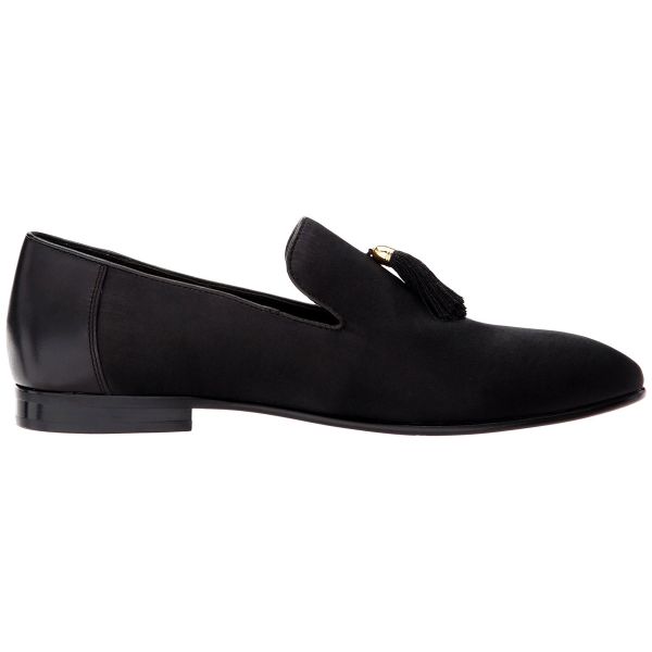 BLACK VELVET SLIP-ON TUXEDO SHOES