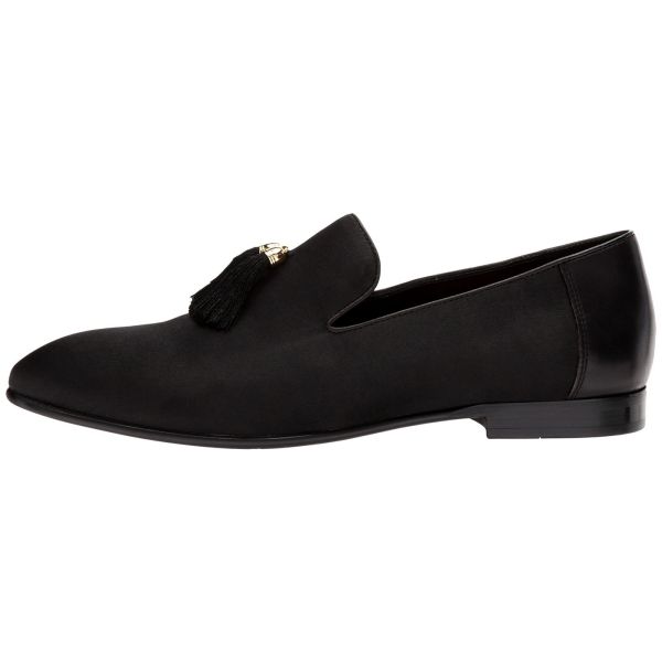 BLACK VELVET SLIP-ON TUXEDO SHOES