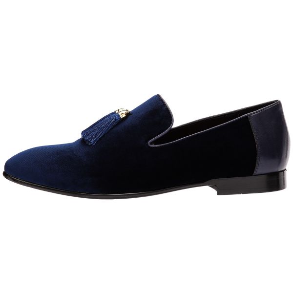 BLUE VELVET TUXEDO SHOES