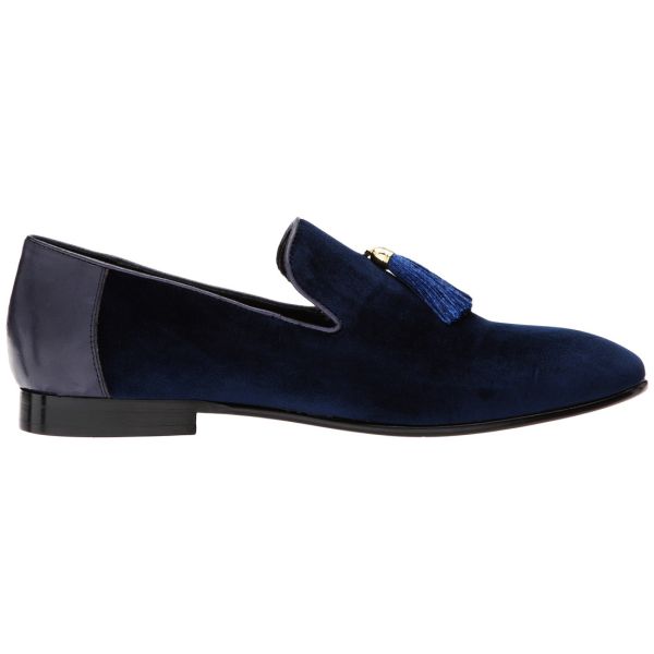 BLUE VELVET TUXEDO SHOES