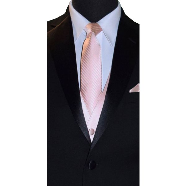 BLUSH LONG NECKTIE WITH SUBTLE STRIPE