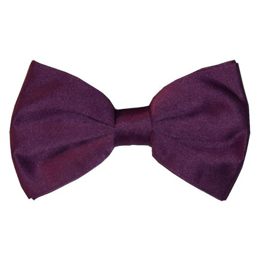 EGGPLANT SATIN BOWTIE,  PRE-TIED