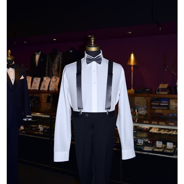 CHARCOAL BOWTIE, PRE-TIED