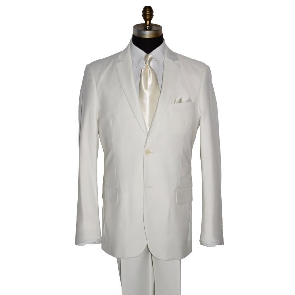 OFF WHITE-LIGHT IVORY SUIT ENSEMBLE-MODERN FIT