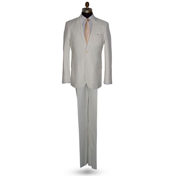OFF WHITE-LIGHT IVORY SUIT ENSEMBLE-MODERN FIT
