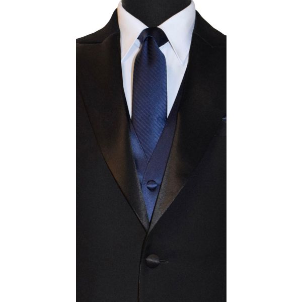 MARINE-BLUE NECKTIE WITH SUBTLE STRIPE, TIE-YOURSELF