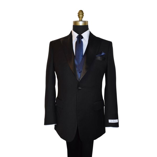 MARINE-BLUE NECKTIE WITH SUBTLE STRIPE, TIE-YOURSELF