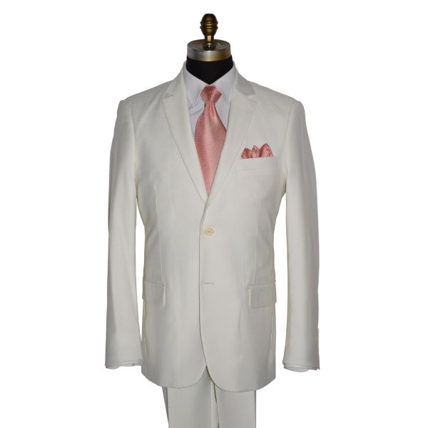 OFF WHITE-LIGHT IVORY SUIT ENSEMBLE-MODERN FIT