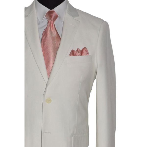 OFF WHITE-LIGHT IVORY SUIT ENSEMBLE-MODERN FIT