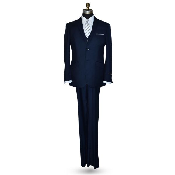 Men's Navy Blue Slim Fit Suit with Vest